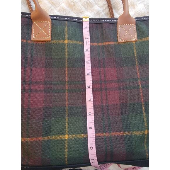 L.L.Bean HTF Picnic Zipper Canvas Tote Blanket Set Multi Plaid Used Once - Picture 9 of 15
